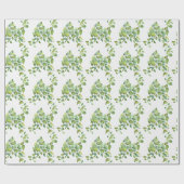 Papier Cadeau Aquarelle vert eucalyptus feuillage vert (Plat)
