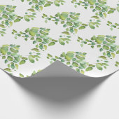 Papier Cadeau Aquarelle vert eucalyptus feuillage vert (Coin)