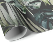 Papier Cadeau Aquarelle Vert Forêt tropicale Feuille Motif (Coin rond)