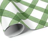 Papier Cadeau Aquarelle Vert Plat Noël (Coin rond)