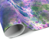 Papier Cadeau Aquarelle vert pourpre bleu Paint Splash Abstrait (Coin rond)