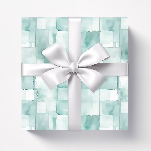 Papier Cadeau Aquarelle verte à la menthe Abstraite