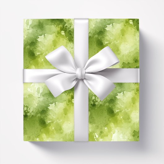 Papier Cadeau Aquarelle verte de chaux Abstraite