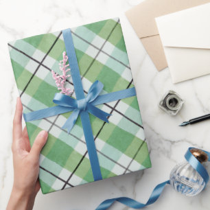 Papier Cadeau Aquarelle verte et blanche