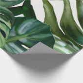 Papier Cadeau Aquarelle verte Feuilles tropicaux (Coin)