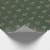 Papier Cadeau Aquarelle verte Folithe de Noël (Coin)