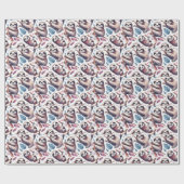 Papier Cadeau Aquarelle vintage mignonne (Plat)