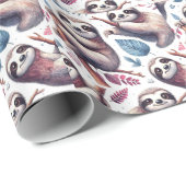 Papier Cadeau Aquarelle vintage mignonne (Coin rond)