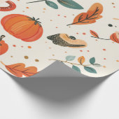 Papier Cadeau Aquarelle vintage Motif d'automne confortable (Coin)