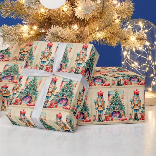 Papier Cadeau Aquarelle Vintage Noël Nutcracker (Vacances)