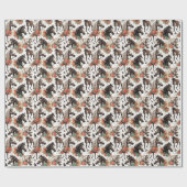 Papier Cadeau Aquarelle vintage Peinture Cheval sans joint (Plat)