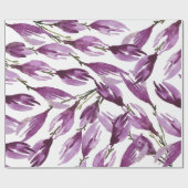 Papier Cadeau Aquarelle violet magnolia (Plat)