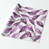 Papier Cadeau Aquarelle violet magnolia (Déroulé)