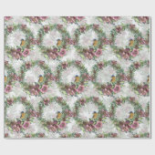 Papier Cadeau Aquarelle Violet Violet Floral Wreath (Plat)