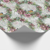 Papier Cadeau Aquarelle Violet Violet Floral Wreath (Coin)