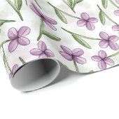 Papier Cadeau Aquarelle violette (Coin rond)