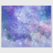 Papier Cadeau Aquarelle violette Starry Sky Space Lover Galaxy (Plat)
