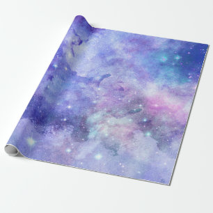 Papier Cadeau Aquarelle violette Starry Sky Space Lover Galaxy