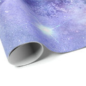 Papier Cadeau Aquarelle violette Starry Sky Space Lover Galaxy (Coin rond)
