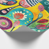 Papier Cadeau Aquarelle Whimsical Floral Bural (Coin)