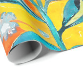 Papier Cadeau Aquarelle Whimsical Floral Bural (Coin rond)