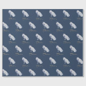 Papier Cadeau Aquarelle White Arctic Fox Noël (Plat)