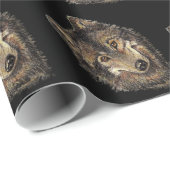 Papier Cadeau Aquarelle Wolf Animaux (Coin rond)