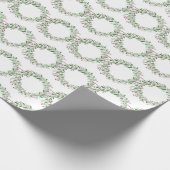 Papier Cadeau Aquarelle Wreath Papier d'enveloppement de Noël (Coin)