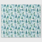 Papier Cadeau Aquarelles de forêt hivernale (Plat)