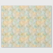 Papier Cadeau Aquarelles en marbre jaune et vert (Plat)