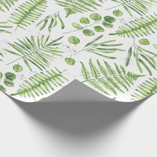 Papier Cadeau Aquarelles et Motif d'Eucalyptus (Coin)
