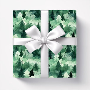 Papier Cadeau Aquarelles forestières dans les forêts de Misty