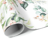 Papier Cadeau Aquarelles rose pastel motif rose (Coin rond)