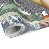 Papier Cadeau Aquarius Mermaid Bleu gothique (Coin rond)