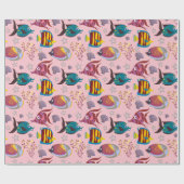 Papier Cadeau Aquatic animals | ocean underwlife 3 (Plat)