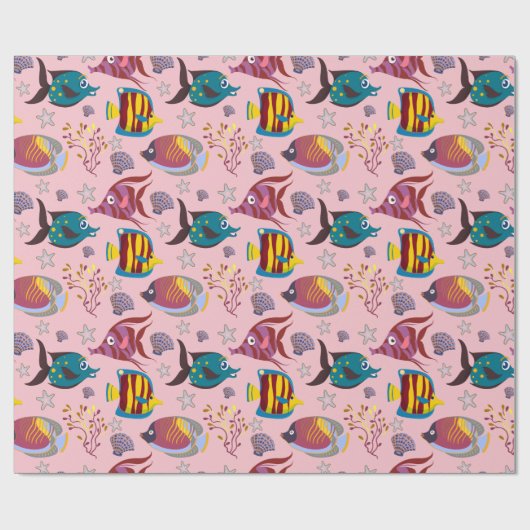 Papier Cadeau Aquatic animals | ocean underwlife 3 (Plat)