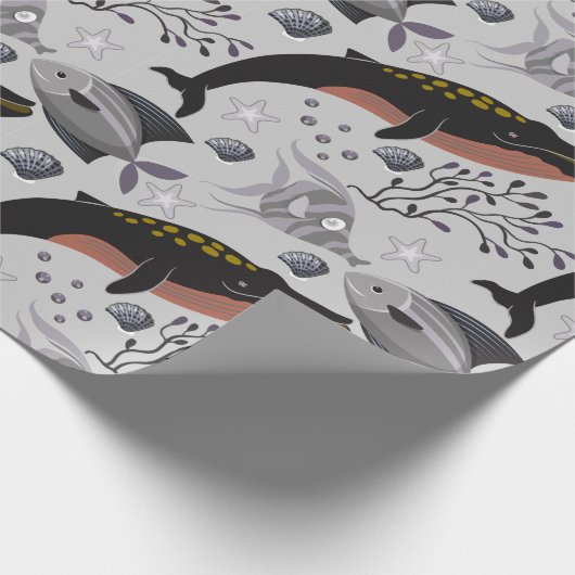 Papier Cadeau Aquatic animals pattern | ocean underwater life 22 (Coin)