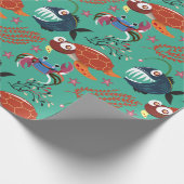 Papier Cadeau Aquatic animals pattern | ocean underwater life 33 (Coin)