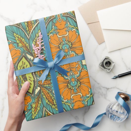 Papier Cadeau Arabe Boho élégant Floral Peacock marocain (Cadeaux)