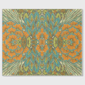 Papier Cadeau Arabe Boho élégant Floral Peacock marocain (Plat)