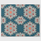 Papier Cadeau Arabe Boho Elegant Géométrique Marocain Retro Turq (Plat)