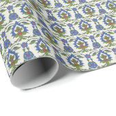 Papier Cadeau Arabe Traditionnel : Carrelage Iznik sans couture. (Coin rond)