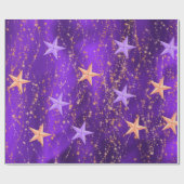 Papier Cadeau Arabian Nights Purple & Gold Stars (Plat)