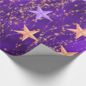 Papier Cadeau Arabian Nights Purple & Gold Stars (Coin)