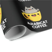 Papier Cadeau Arabicat Coffee Funny Arabica Cat Pun Dark BG (Coin rond)