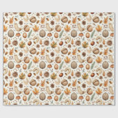 Papier Cadeau Arachides noix et noix Feuilles d'automne Thanksgi (Plat)