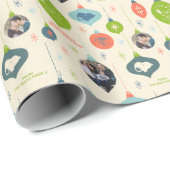 Papier Cadeau Arachides - Ornements de Noël | Photos de famille (Coin rond)