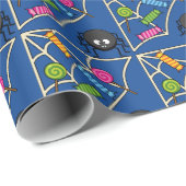 Papier Cadeau Araignée de bonbons (Coin rond)