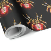 Papier Cadeau Araignée en vapeur noire (Coin rond)