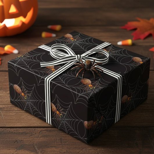 Papier Cadeau Araignée et toile d'araignée